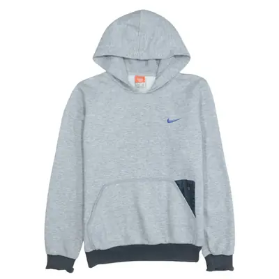 Vintage 90's Nike Swoosh Pullover Hoodie Grey Medium
