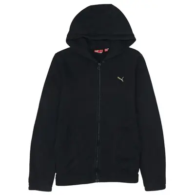 Puma 90's Vintage Sportswear Women's Medium Full Zip Hoodie Black