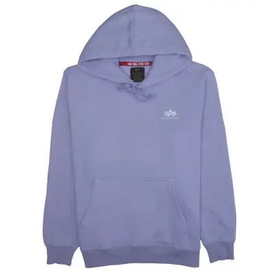Alpha Industries Lilac Hoodie Women’s XLarge Printed Chest Logo Pouch 