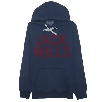 Jack Wills Navy Hoodie 00s Y2K – Size Medium
