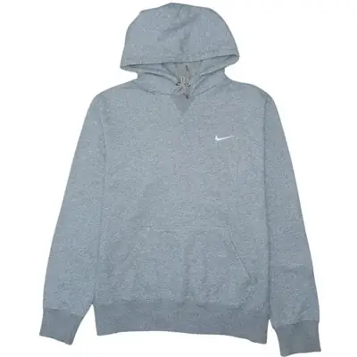 Nike Grey Hoodie Men’s XLarge Embroidered Swoosh Logo Front Pocket Pul