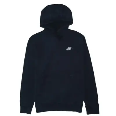 Nike Black Hoodie Men's Small Embroidered Swoosh Logo Front Pocket Pul