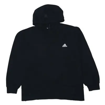 Adidas Black Hoodie Women’s XLarge Printed Chest Logo Pullover Fleece 
