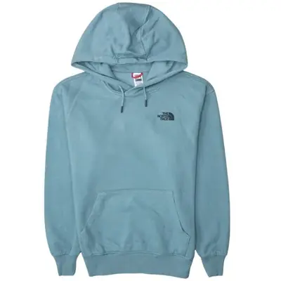 The North Face Blue Hoodie Men's Medium Embroidered Chest Back Logo Po