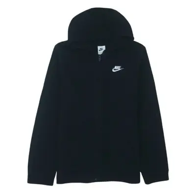 Nike Black Full Zip Hoodie Boy’s XLarge Embroidered Swoosh Logo Split 