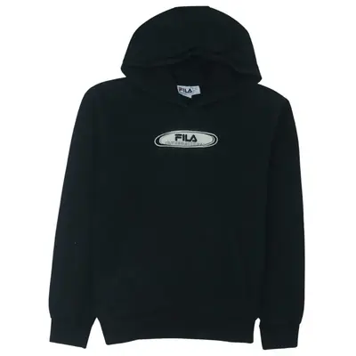 Vintage Fila Black Hoodie - Size Medium