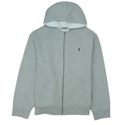 Polo Ralph Lauren Grey Zip-Up Hoodie - Size Medium