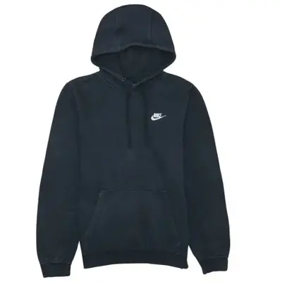 Vintage 90's Nike Black Hoodie XSmall Swoosh Embroidered Pullover