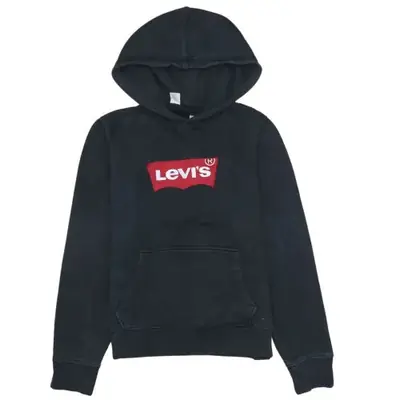 Levi's Vintage 90's Black Pullover Hoodie Men's Small Embroidered