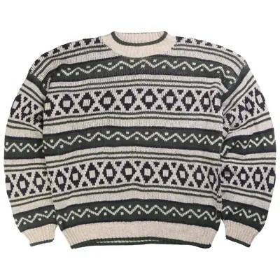 New Era Knitted Heavyweight Crewneck Jumper / Sweater XLarge Green