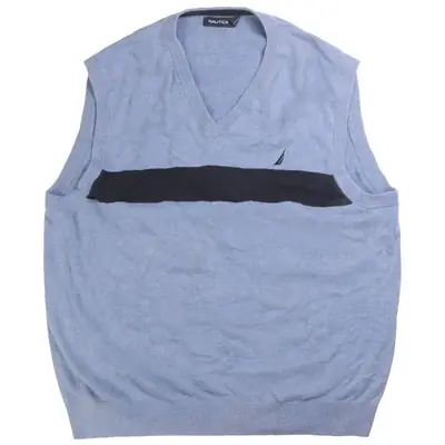 Nautica Vest Knitted Jumper / Sweater XLarge Blue
