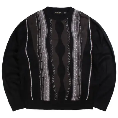 Gochu Coogi Style Knitted Heavyweight Jumper / Sweater XLarge Black