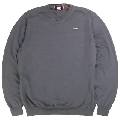 Helly Hansen Knitted V Neck Jumper / Sweater Small Grey