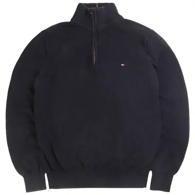 Tommy Hilfiger Quarter Zip Knitted Jumper / Sweater Small Navy Blue