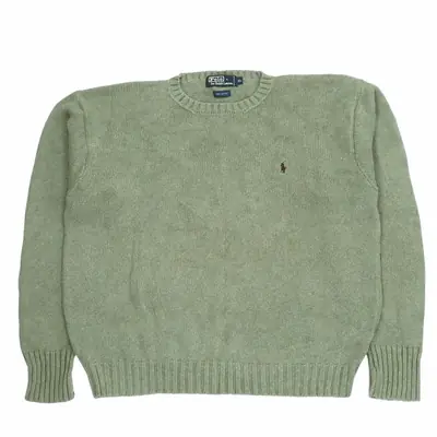 Ralph Lauren polo 90's Knitted Crewneck Jumper XLarge Green