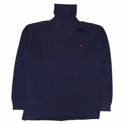 Ralph Lauren polo 90's Turtle Neck Pullover Jumper Large Blue
