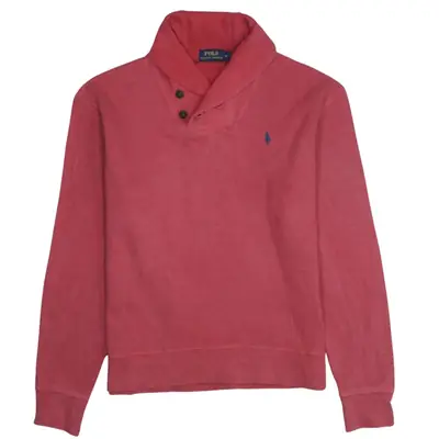 Polo Ralph Lauren 90's 1/4 Button Turtle Neck Jumper / Sweater Medium 
