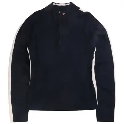 Tommy Hilfiger Quarter Zip Knitted Jumper / Sweater XLarge Navy Blue