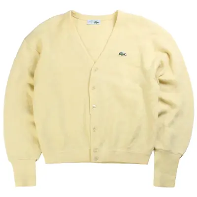 Lacoste Knitted Button Up Cardigan Large (missing sizing label) Yellow