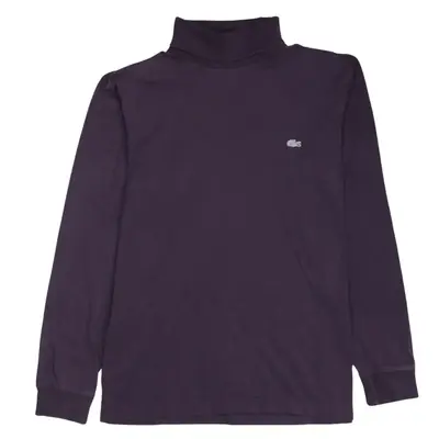 Lacoste Dark Purple Turtleneck Top Men’s XSmall Embroidered Croc Logo 