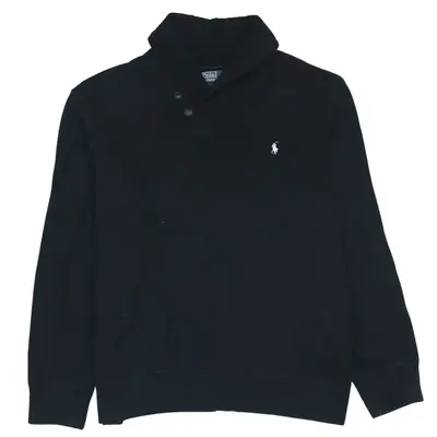 Polo Ralph Lauren 90's 2 Button Turtle Neck Jumper / Sweater XLarge Bl
