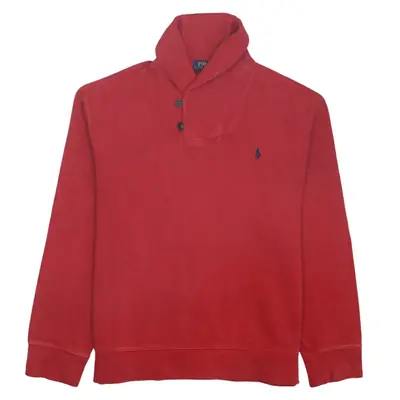 Polo Ralph Lauren 90's Funnel Neck Quarter Button Jumper / Sweater XLa