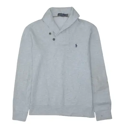 Polo Ralph Lauren 90's 1/4 Button Funnel Neck Jumper / Sweater Medium 
