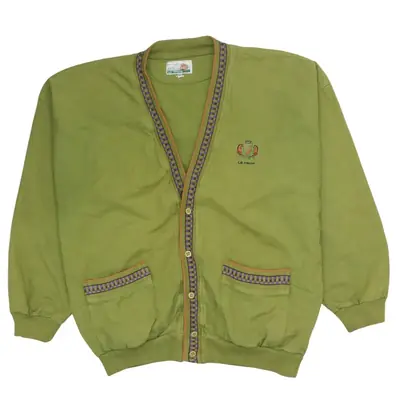 Le Frog 90's Lightweight Button Up Cardigan XLarge Green