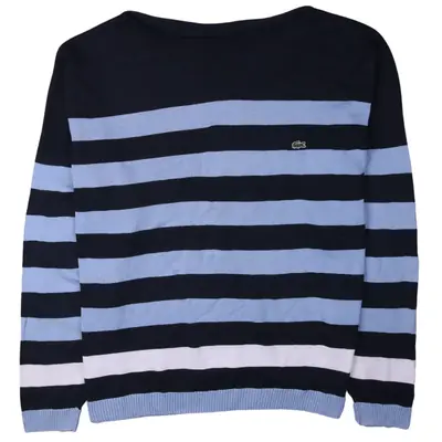Lacoste 90's Striped Crew Neck Jumper / Sweater XXXXLarge (missing siz