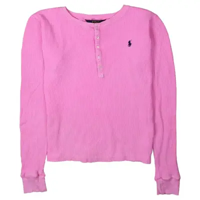 Polo Ralph Lauren 90's Crew Neck Quater Button Jumper / Sweater Large 