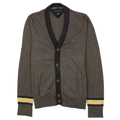 Tommy Hilfiger 90's Long Sleeves Button up Knitted Cardigan Medium Gre