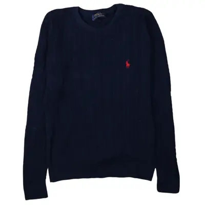 Polo Ralph Lauren 90's Vintage Navy Blue XXLarge Pullover Crew Neck Sw