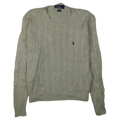 Polo Ralph Lauren 90's Knitted Crew Neck Jumper / Sweater XLarge Grey