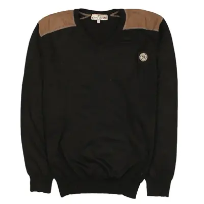 Stone Island 90's V Neck Long Sleeves Knitted Jumper / Sweater XXLarge