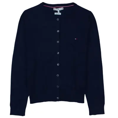 Tommy Hilfiger 90's Knitted Button Up Jumper / Sweater XSmall Navy Blu
