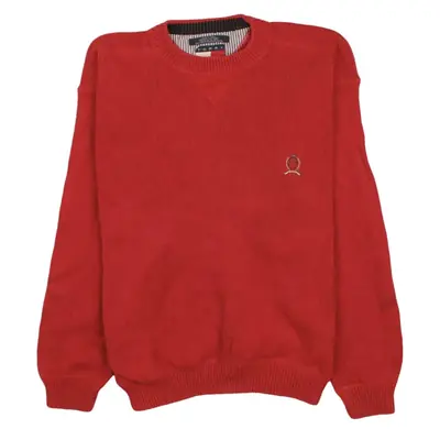 Tommy Hilfiger 90's Heavyweight Crew Neck Jumper / Sweater Medium Red