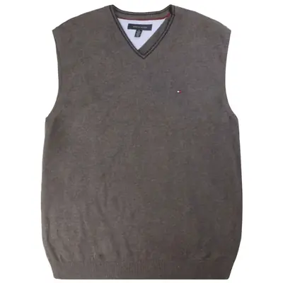 Tommy Hilfiger 90's Knitted Vest Sleeveless Jumper XLarge Grey
