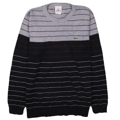 Lacoste 90's Striped Crew Neck Jumper / Sweater Medium (missing sizing