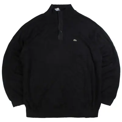 Lacoste Quarter Zip Knitted Jumper / Sweater XXLarge (2XL) Black