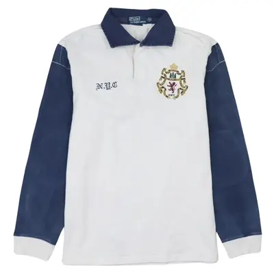 Vintage 90s Polo Ralph Lauren White Long Sleeve Shirt Large