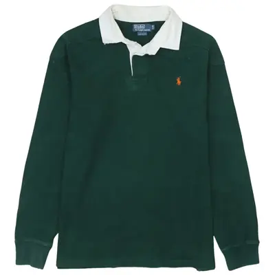 Vintage Ralph Lauren 90s Green Long Sleeve Polo Shirt XL
