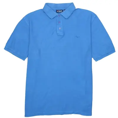 Vintage Fila 90's Blue Polo Shirt XLarge Short Sleeves