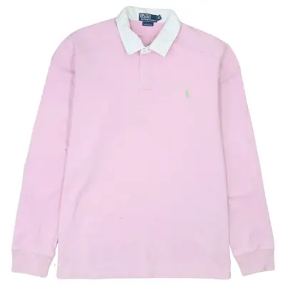 Polo Ralph Lauren Vintage 90's Pink Long Sleeve Polo Shirt XLarge