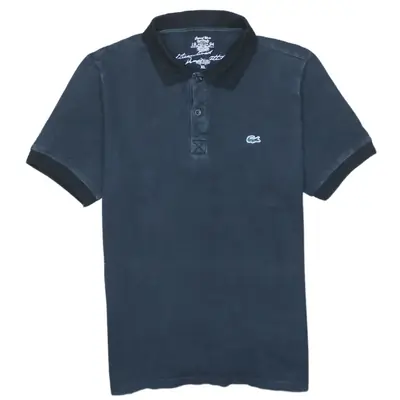 Lacoste Vintage 90's Women's XL Black Polo Shirt, Cotton Short Sleeve