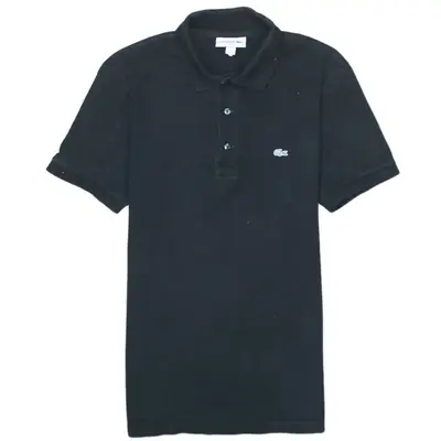 Lacoste Vintage 90's Black Cotton Polo Shirt Men's XS Short Sleeve