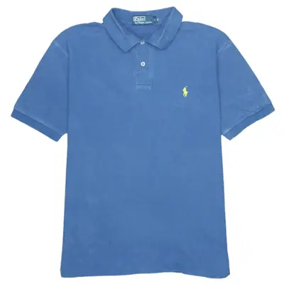 Polo Ralph Lauren 90's Vintage Polo Shirt Large Blue Cotton