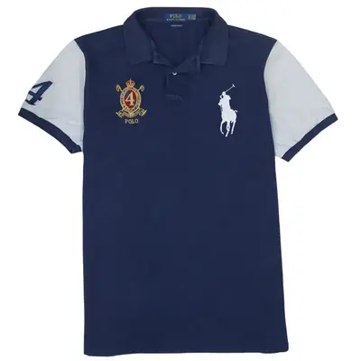 Vintage 90's Polo Ralph Lauren Men's XLarge Navy Polo Shirt