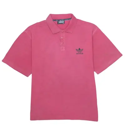 Vintage 90's Adidas Red Polo Shirt Medium - Short Sleeves Cotton