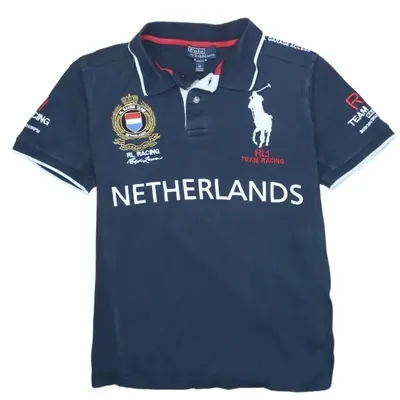 Vintage Polo Ralph Lauren 90's Navy Blue Short Sleeve Polo Shirt Men's