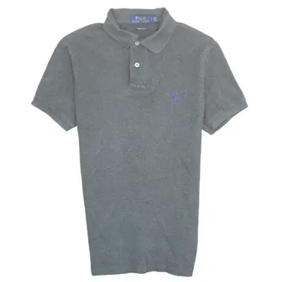 Polo Ralph Lauren Grey Polo Shirt Women’s Small Purple Pony Embroidere